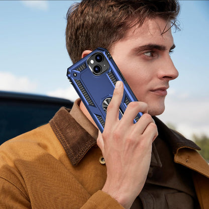 Yiakeng for iPhone 15 Case: iPhone 15 Phone Case with HD Screen Protector - Military Grade Protective Cases with Ring for iPhone 15(Blue)
