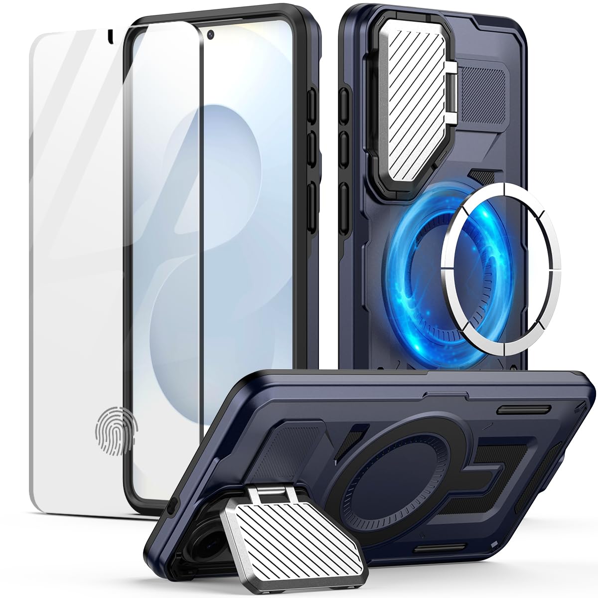 MMHUO for Samsung S25 Edge Case with Adjustable Camera Protector & Screen Protector,[Compatible with MagSafe] [Military Grade Protection] Shockproof Phone Case for Samsung Galaxy S25 Edge,Purple