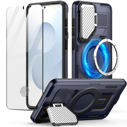 MMHUO for Samsung S25 Edge Case with Adjustable Camera Protector & Screen Protector,[Compatible with MagSafe] [Military Grade Protection] Shockproof Phone Case for Samsung Galaxy S25 Edge,Purple