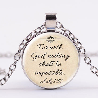 FREE For With God Nothing is Impossible Necklace