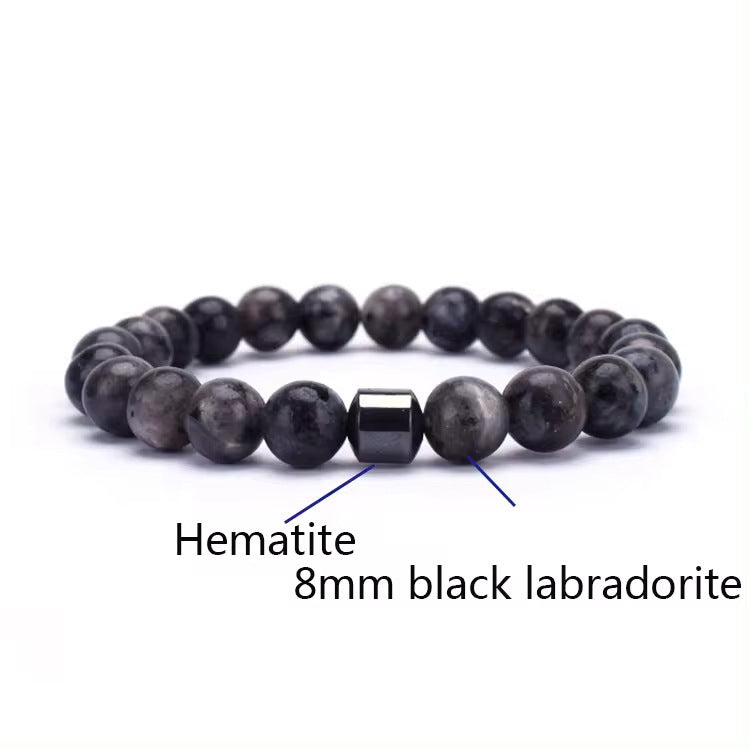 Natural Gemstone Bracelet Vintage Stone Beads Men Women Jewelry