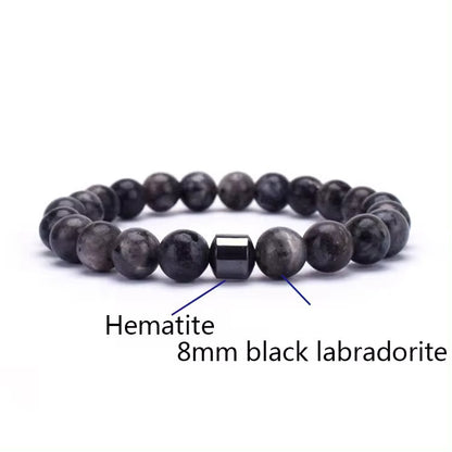 Natural Gemstone Bracelet Vintage Stone Beads Men Women Jewelry