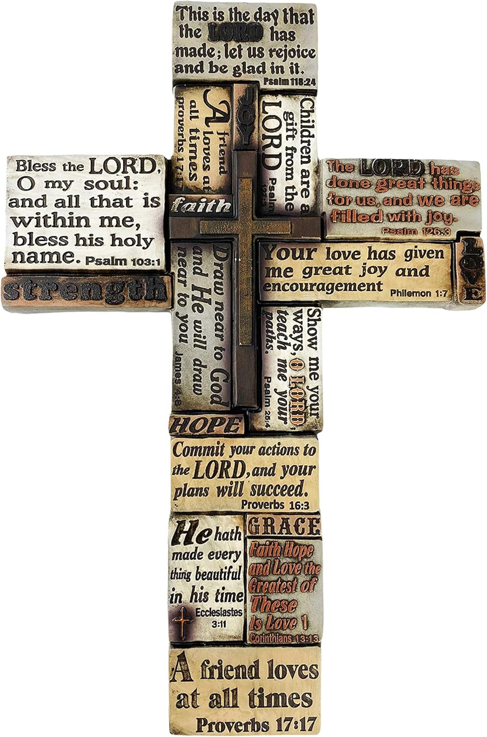 Urbalabs Bible Verses Religious Faith Hope Love Wall Decor 18 Christian Wall Cross Decor Marriage Gifts Scripture Inspirational Quotes Wall Art Crossword Biblical Gifts