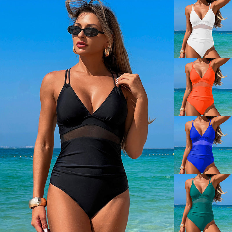 Women's Sleeveless Hot Spring One-piece Swimsuit