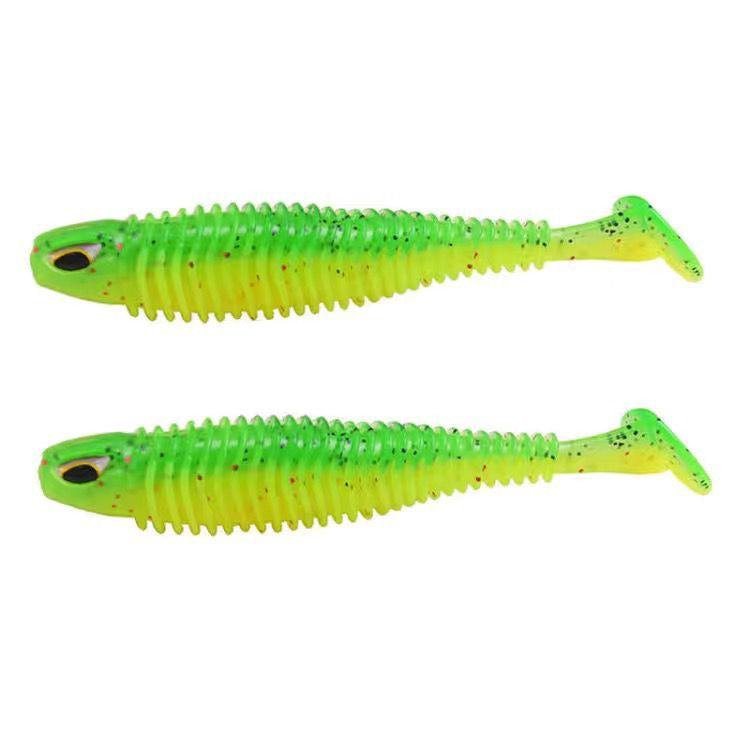 Luya Big T-tail Soft Fish Bait With Crank Lead Head