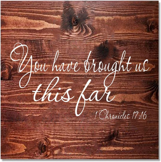 Wood Sign with Bible Verse Wooden Hanging Sign Pallet Inspirational Coffee Signs Vintage Farmhouse Quotes Wall Living Room Kitchen Home Office Decor Easy to Decorate Our First Home Sign