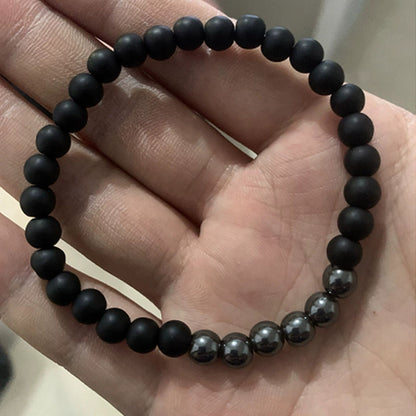 Micro-inlaid crown 6mm matte black plus copper bead bracelet copper inlaid zircon jewelry