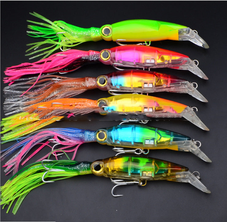 Fishing Tackle Lure Plastic Squid With Bait
