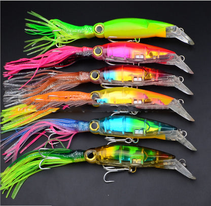 Fishing Tackle Lure Plastic Squid With Bait