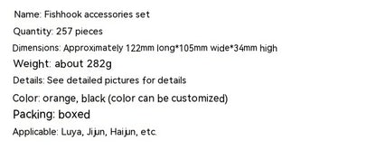 Weihe 257 Pieces Lure Fishhook Accessories Suit Texas Fishing Sea Fishing Rock Fishing Set Box