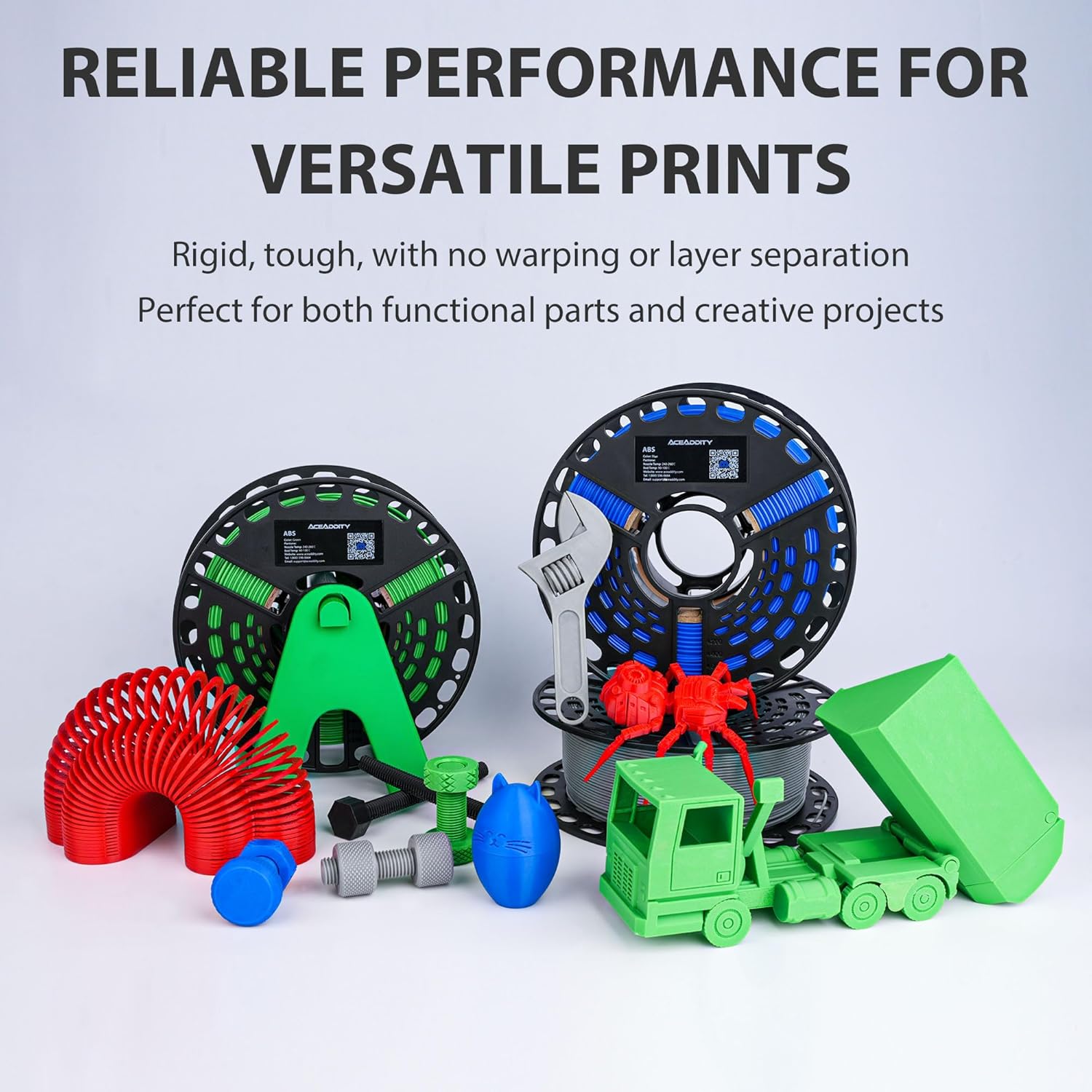 ABS 3D Printer Filament, Heat Resistant, Dimensional Accuracy +/- 0.02 mm,1 kg Spool, 1.75 mm (Red)