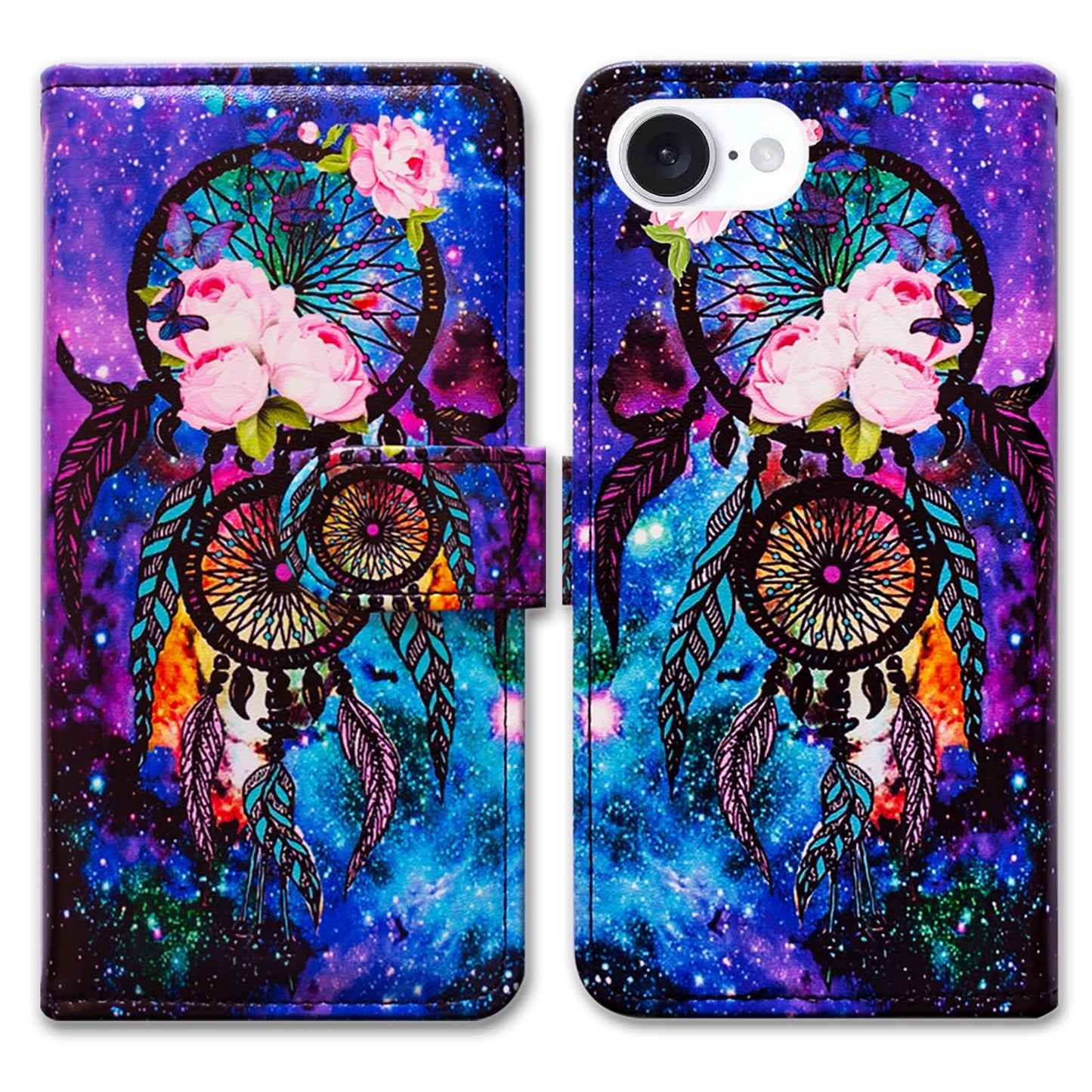 Case for iPhone 16e,Sunflower Bee Flip Phone Case Wallet Cover with Card Slot Holder Kickstand Case for iPhone 16e