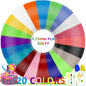 Geeetech 20 Colors PLA 3D Pen Filament Refills, 1.75mm 3D Pen Filament, Each Color 16.4ft, Total 328ft, Pack with 2 Finger Caps and 200+ Stencils eBook, Compatible with SCRIB3D MYNT3D 3D Pens
