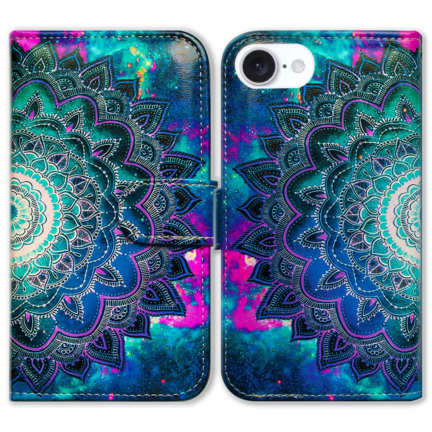 Case for iPhone 16e,Sunflower Bee Flip Phone Case Wallet Cover with Card Slot Holder Kickstand Case for iPhone 16e