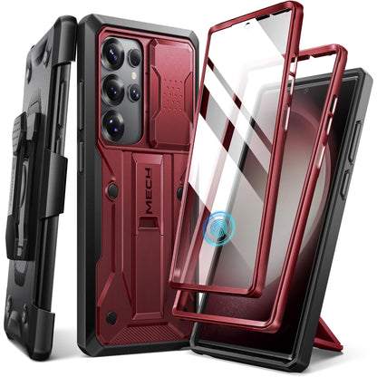 TONGATE for Samsung Galaxy S23 Ultra Case, [Built-in Slide Camera Cover & Screen Protector] [2 Front Frame] Military Grade Shockproof S23 Ultra Phone Case with Kickstand & Belt-Clip 6.8", Black