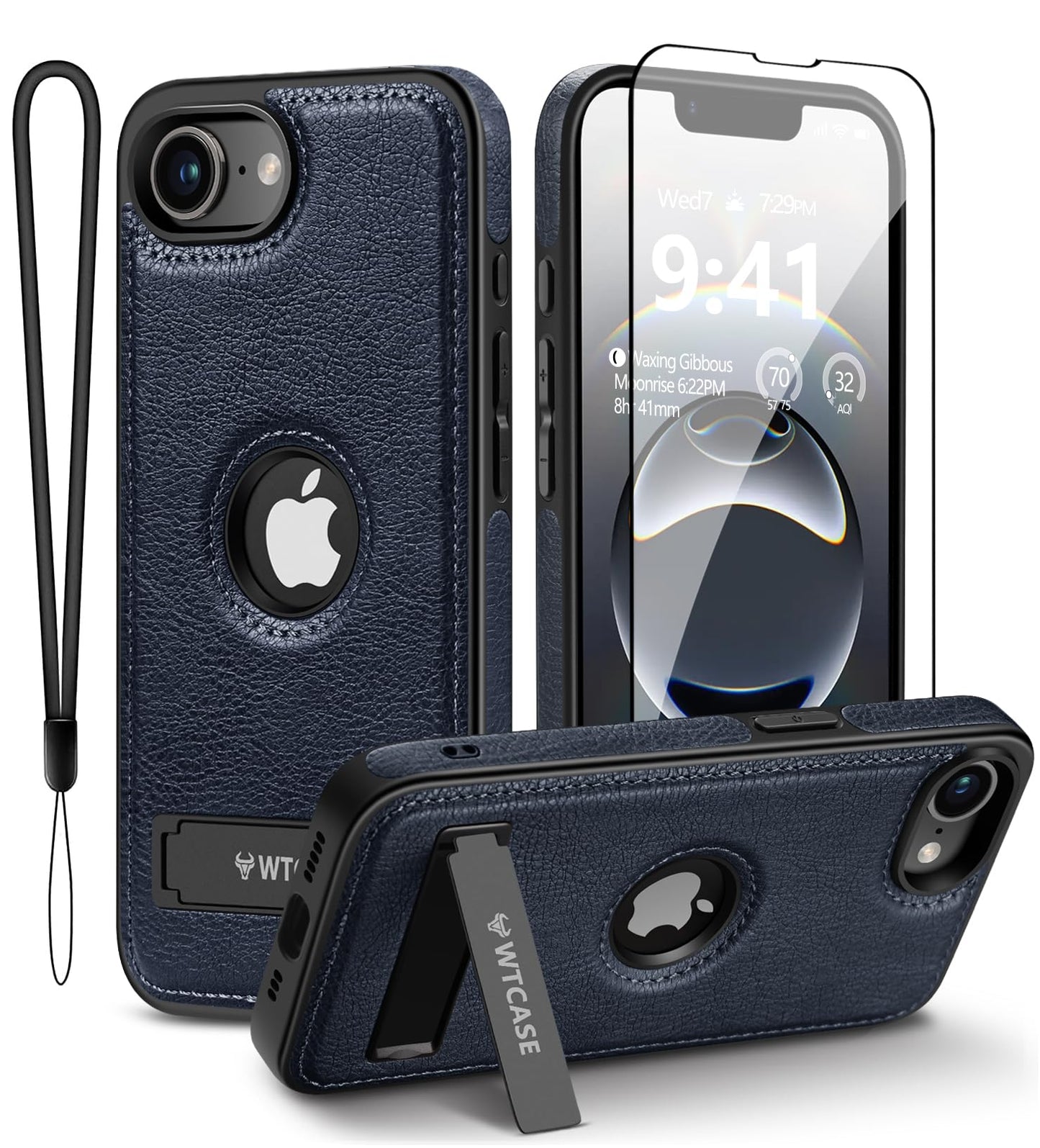 Magnetic for iPhone 16e Leather Case,Built-in Invisible Stand [Compatible with Magsafe] Protective Slim Kickstand Phone Cover Compatible with iPhone 16e (2025) 6.1" (Brown)