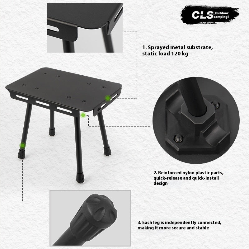 CLS Outdoor Dual Use Mini Folding Table Camping Stool