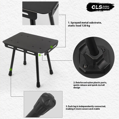 CLS Outdoor Dual Use Mini Folding Table Camping Stool