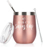 GINGPROUS Grandma Gift-Gigi'S Sippy Cup Wine Tumbler with Lid and Straw, Gifts for Grandma Gigi Grandmother Mother'S Day Birthday Christmas, Insulated Stainless Steel Wine Tumbler (12Oz, Rose Gold)