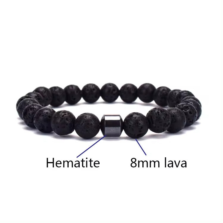 Natural Gemstone Bracelet Vintage Stone Beads Men Women Jewelry