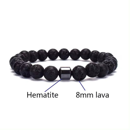 Natural Gemstone Bracelet Vintage Stone Beads Men Women Jewelry