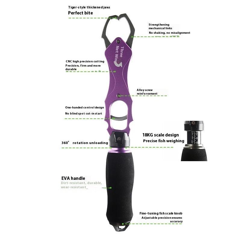 Multifunctional Fishing Apparatus Aluminum Alloy Giant Fish Tongs With Weighing Control