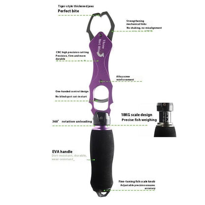 Multifunctional Fishing Apparatus Aluminum Alloy Giant Fish Tongs With Weighing Control