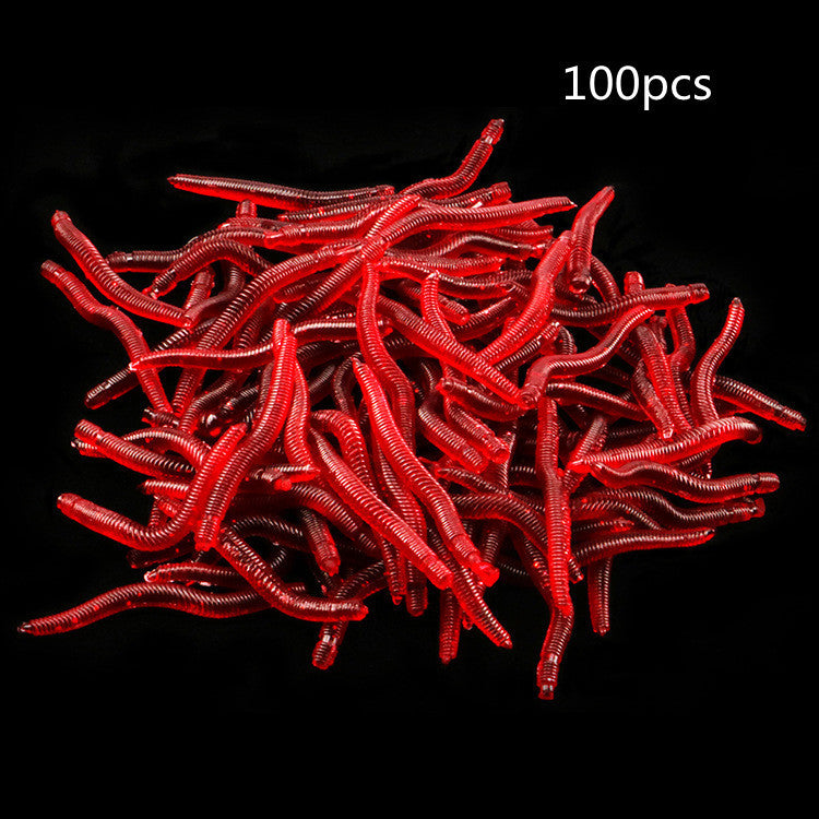Soft Redworm Fake Bait 3.5cm Bulk Fishy Simulation Soft