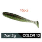 Soft Worm Mandarin Fish Topmouth Culter Lure Two-tone T Tail