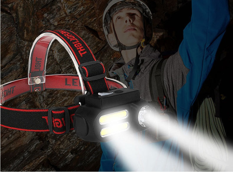 Headlamp Rechargeable Head-mounted Super Bright Long Shot Night Fishing Flashlight Riding Lighting Flashlight