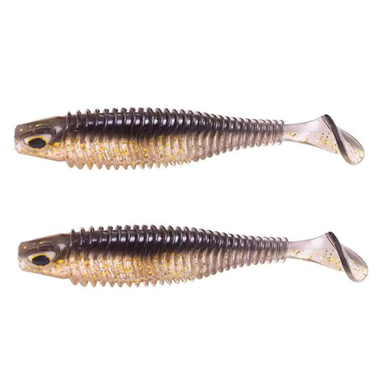 Luya Big T-tail Soft Fish Bait With Crank Lead Head