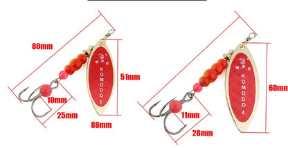 Bait Rotating Glitter Brass Spinner Connecting Rod High Carbon Steel Hook