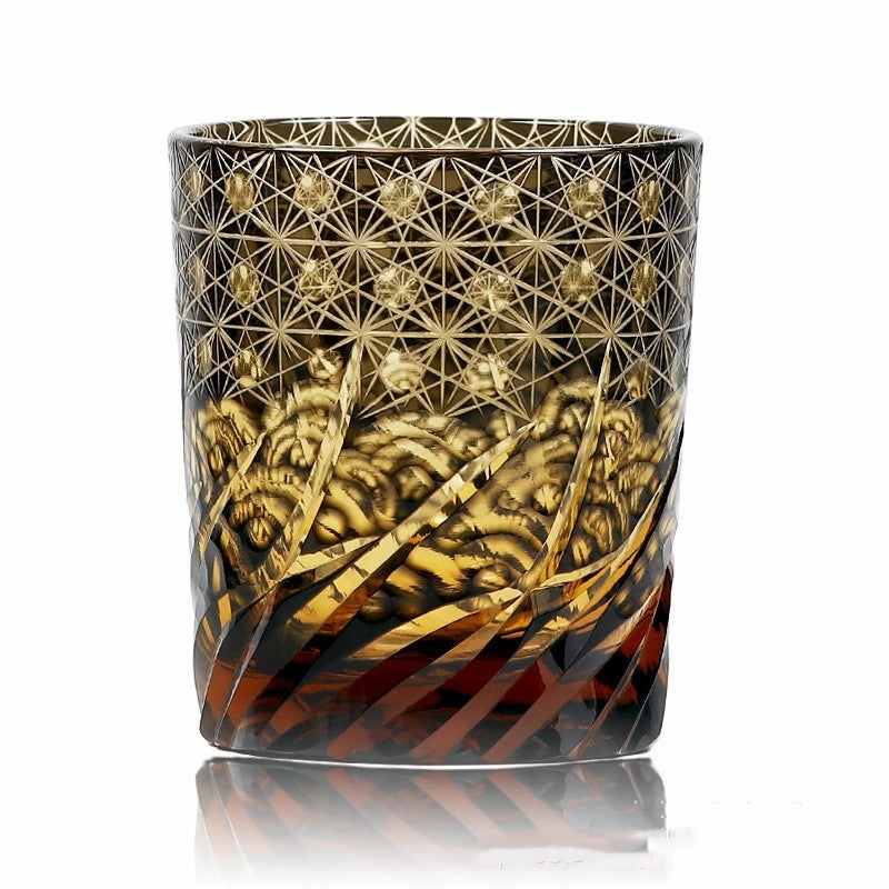 Carved Lead-free Crystal Glass Whisky Tumbler