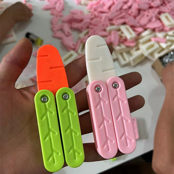 3d carrot butterfly knife baby decompression toy small radish knife flail knife training butterfly knife flat replacement 1