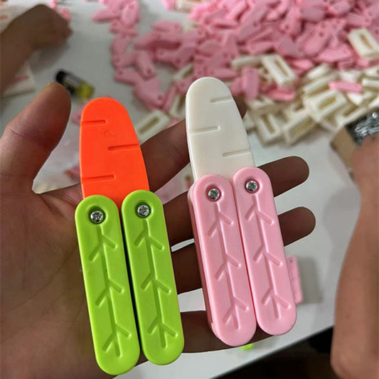 3d carrot butterfly knife baby decompression toy small radish knife flail knife training butterfly knife flat replacement 1