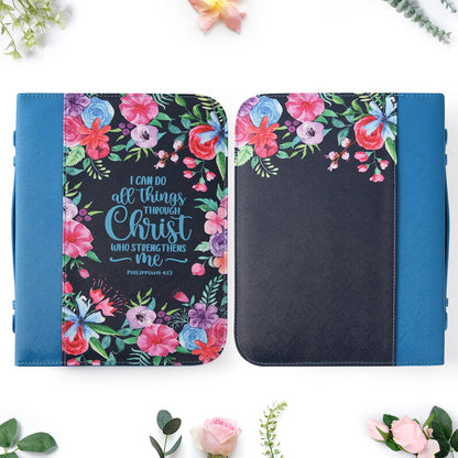 Bible Covers Case for Women Large Leather Bible Carrying Cases Holder Pink 10.8"X7.8"X2" Floral Bible Carrier Tote Bags with Bookmarks Handles Pockets Christian Bible Book Accessories Gifts