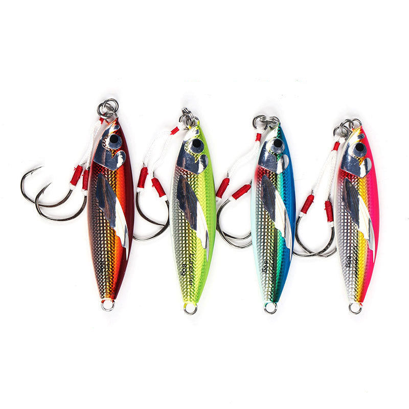 Laser Luminous Double Hook Slow Shake Iron Plate Bait Lead Fish