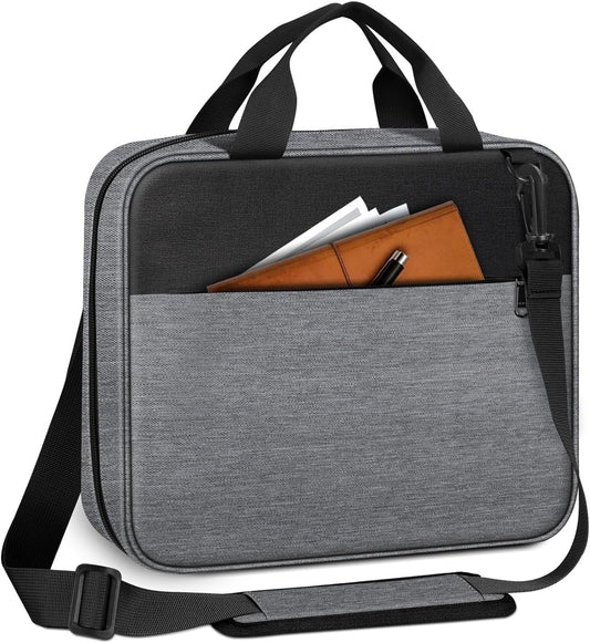 FINPAC Extra Large Bible Cover, Carrying Book Case Church Bag Bible Protective with Detachable Shoulder Strap & Zippered Pocket, Gift for Men Women, Gray