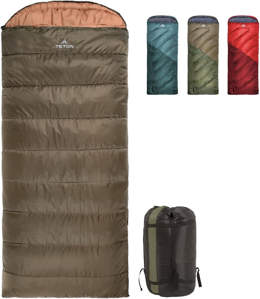 Teton Celsius Regular, -25F, 20F, 0F Degree Sleeping Bags, All Weather Bag for Adults and Kids, Camping Made Easy and Warm, Travel Sack Included