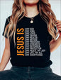Jesus Is My God Graphic Print Solid T-Shirt, Crew Neck Short Sleeve Casual Top For Summer & Spring, Women's Clothing