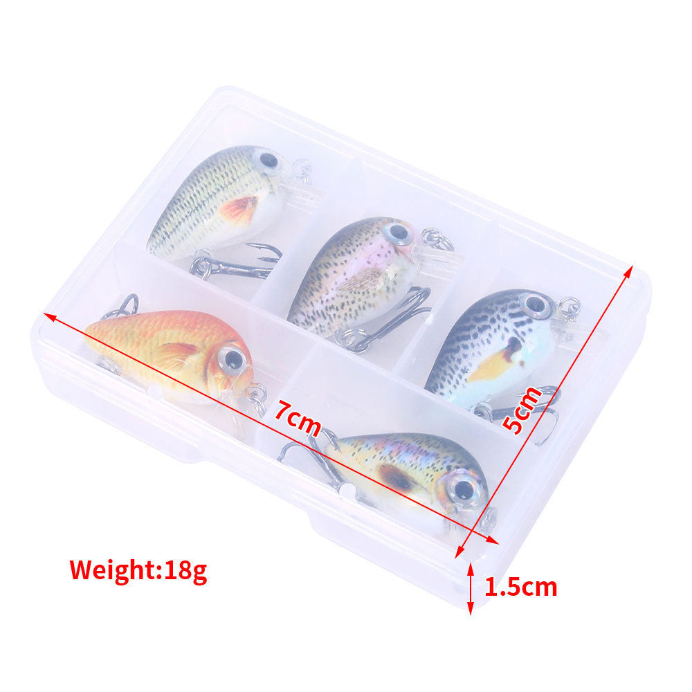 5 Color Lure Set 1.5G Mini Rock Lure Fishing Lure Box