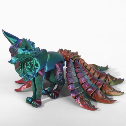 3d printing nine tail fox multi joint movable model hand made