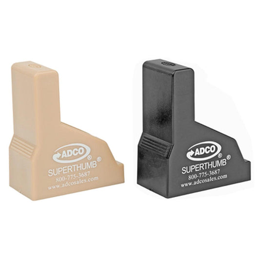 ADCO Arms Magazine Speedloaders|Speedloaders &amp; Accessories ADCO Arms Adco Super Thumb Mag Loader/unloader 2/ct Black and Tan