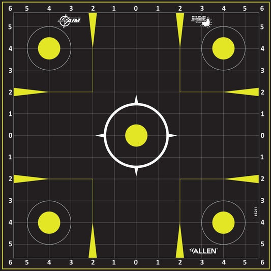 Allen Paper Targets Allen EZ Aim Non-Adhesive Splash Target 12.5" Black and Yellow 30 per Pad
