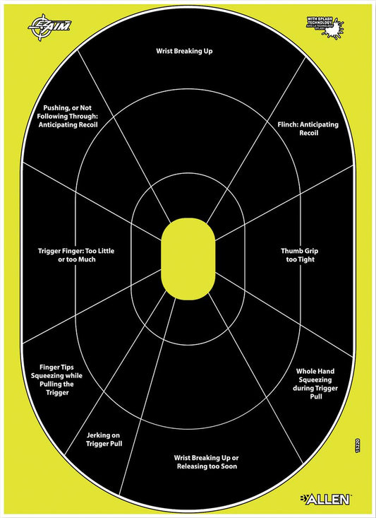 Allen Paper Targets Allen EZ AIM Non-Adhesive Splash Handgun Trainer 12x8 - 8/ct
