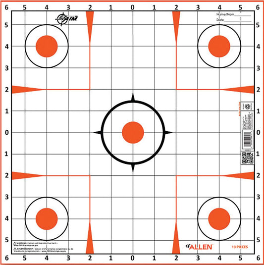 Allen Paper Targets Allen EZ AIM Paper Targets Sight-In Grid 12x12 -12/ct