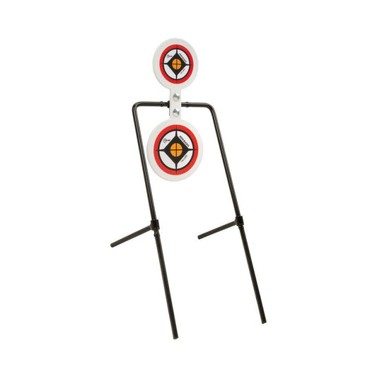 Allen Steel Targets Allen EZ-Aim Hardrock AR500 Round Spinner Targets & Stand for Rimfire Rounds & Centerfire Pistols 7.375"W x 23"H White/Red/Black