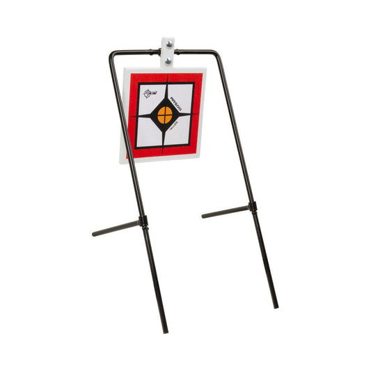 Allen Steel Targets Allen EZ-Aim Hardrock AR500 Square Spinner Target & Stand for Rimfire Rounds & Centerfire Pistols 9.5"W x 20"H White/Red/Black