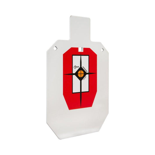 Allen Steel Targets Allen EZ-Aim Hardrock AR500 IPSC SiLeft Handouette Shooting Target 9"W x 14.875H" White/Red/Black