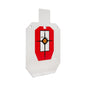 Allen Steel Targets Allen EZ-Aim Hardrock AR500 IPSC SiLeft Handouette Shooting Target 9"W x 14.875H" White/Red/Black